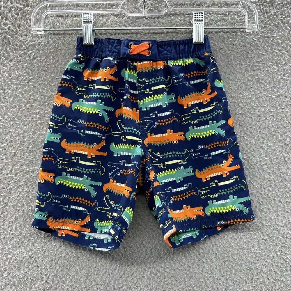 Quad‎ Seven Swim Trunks Baby Boys 24 Months Blue Alligator Swim Shorts Size 24M